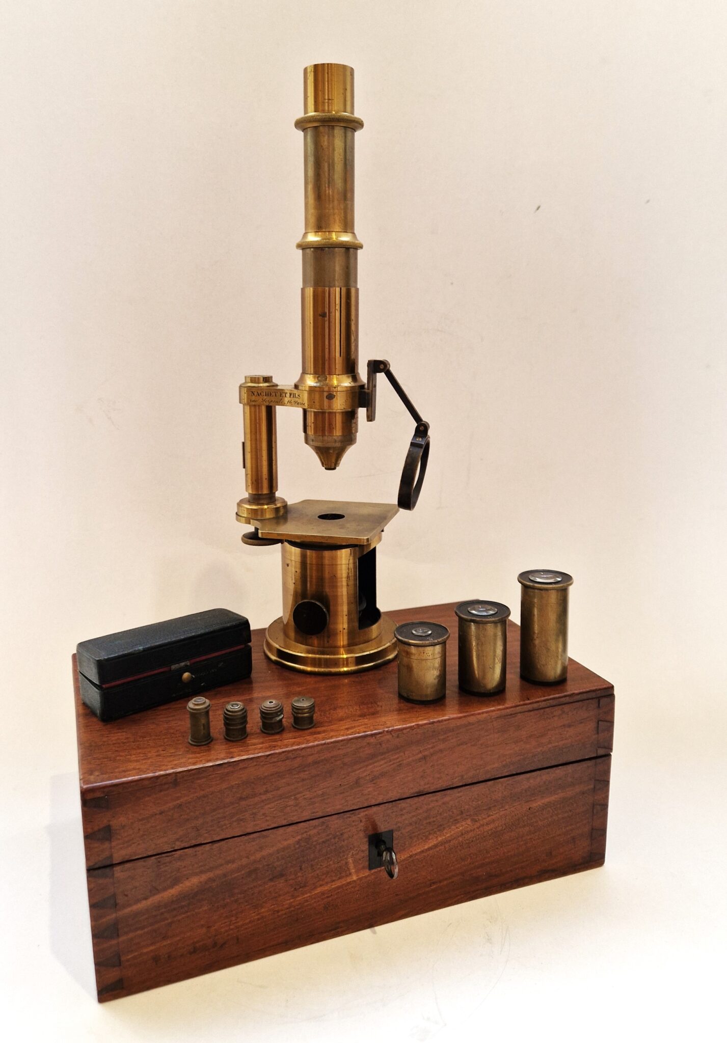 Early drum microscope by Nachet with Swedish provenance, circa 1853-62