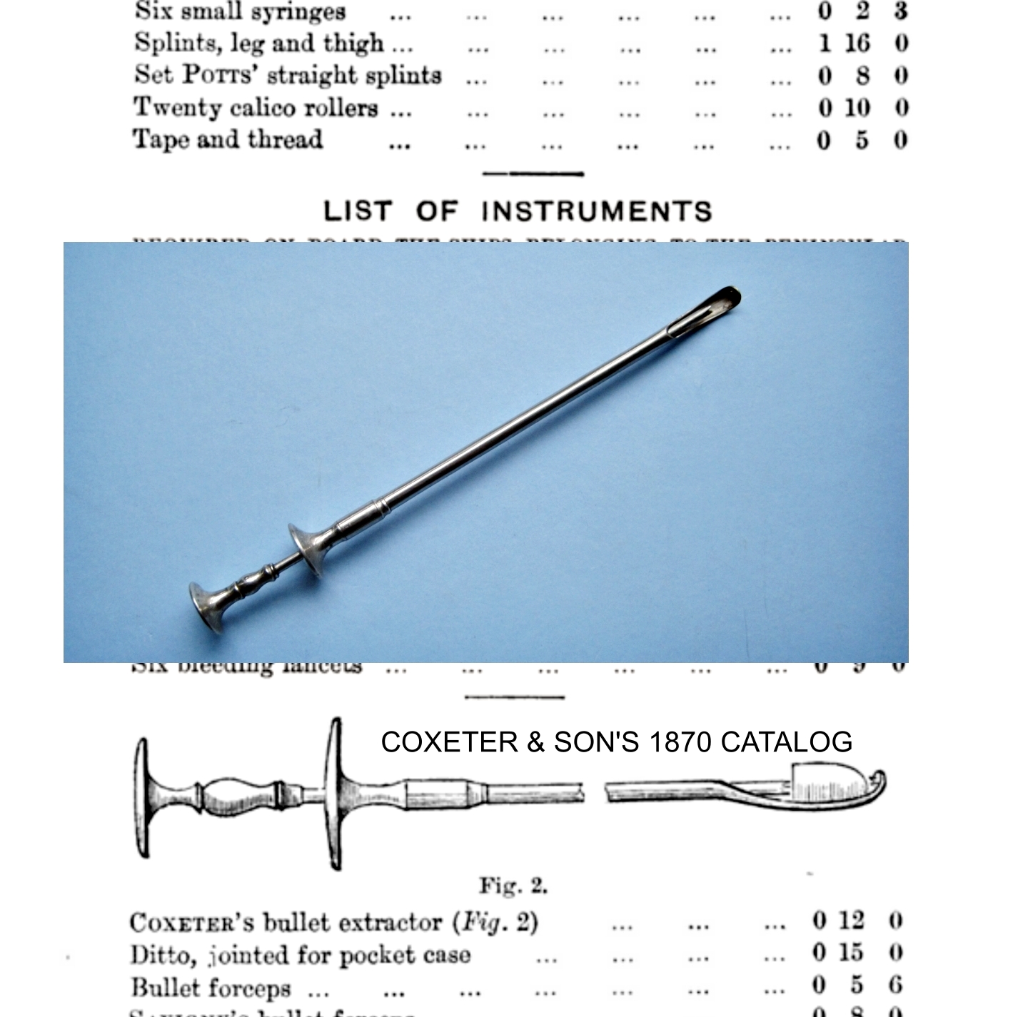 Coxeter’s Civil War Era  Bullet Extractor