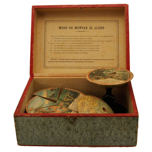 Faustino Paluzie terrestrial puzzle globe c. 1880